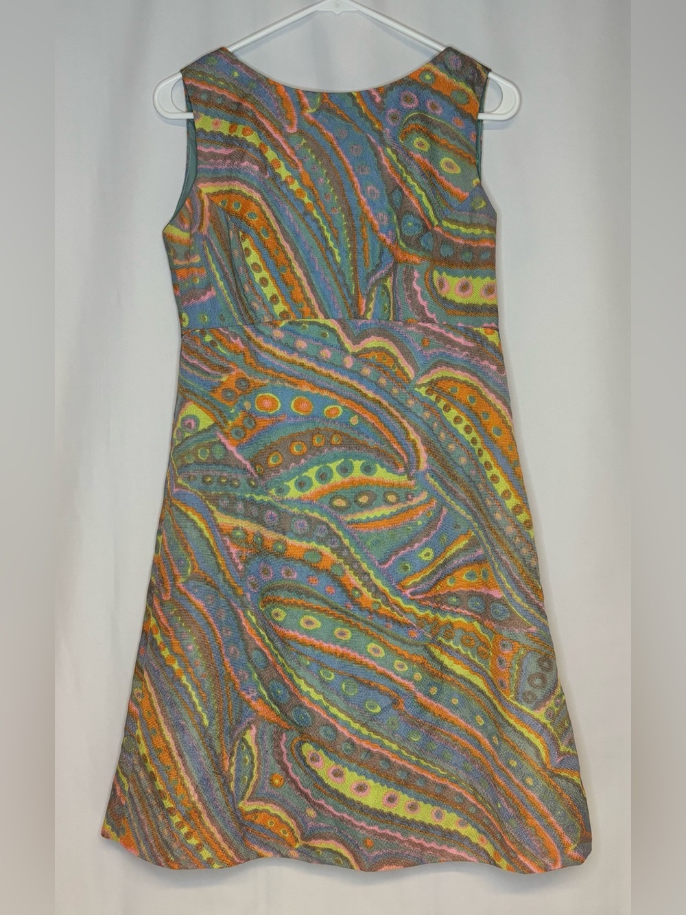 Vintage Rare 1960s Berkertex Psychedelic Paisley Shift Dress Mod Retro Small